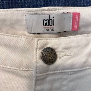 CAbi Slimline Size 6 White Jeans